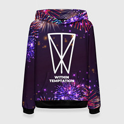 Толстовка-худи женская Праздничный Within Temptation, цвет: 3D-черный