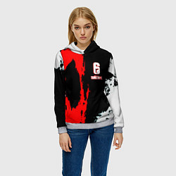 Толстовка-худи женская Rainbow six краски абстрактные, цвет: 3D-меланж — фото 2