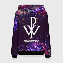 Толстовка-худи женская Праздничный Powerwolf, цвет: 3D-черный