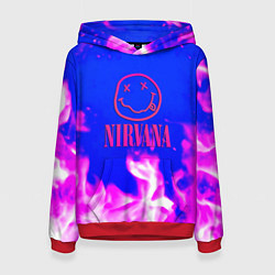 Толстовка-худи женская Nirvana neon flame, цвет: 3D-красный