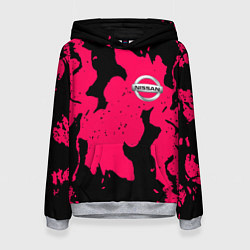 Толстовка-худи женская Nissan fire pink, цвет: 3D-меланж