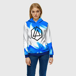 Толстовка-худи женская Linkin park blue flame, цвет: 3D-синий — фото 2