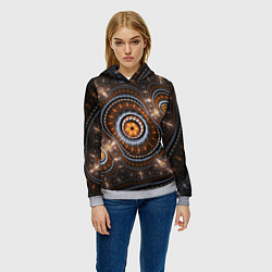 Толстовка-худи женская Психоделкиа узоров, цвет: 3D-меланж — фото 2