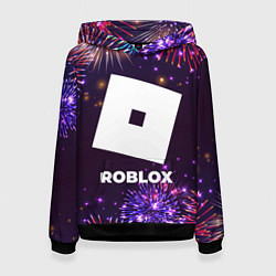 Толстовка-худи женская Праздничный Roblox, цвет: 3D-черный