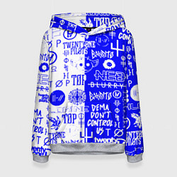 Толстовка-худи женская Twenty one pilots лого, цвет: 3D-меланж