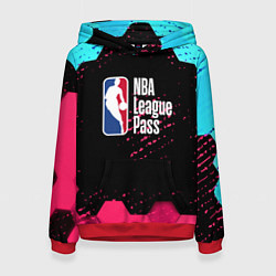 Толстовка-худи женская NBA баскетбол соты неон, цвет: 3D-красный