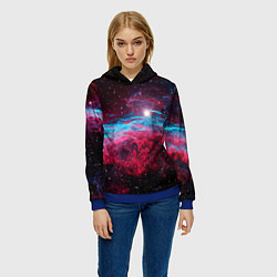 Толстовка-худи женская Uy scuti star - neon space, цвет: 3D-синий — фото 2