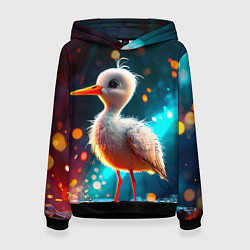 Толстовка-худи женская Аистенок, цвет: 3D-черный