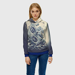 Толстовка-худи женская Синяя кровь, цвет: 3D-синий — фото 2