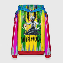Толстовка-худи женская We are Venom - Morty and Rick fantasy, цвет: 3D-красный
