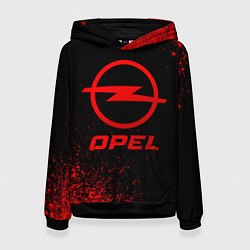 Толстовка-худи женская Opel - red gradient, цвет: 3D-черный
