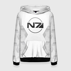Толстовка-худи женская Mass Effect white poly, цвет: 3D-черный