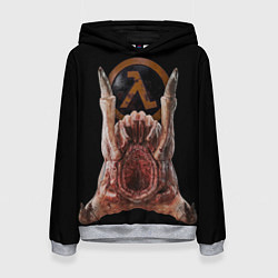 Толстовка-худи женская Half life - headcrab, цвет: 3D-меланж