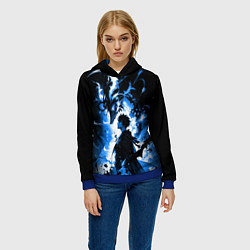 Толстовка-худи женская Поднятие уровня в одиночку - восстань, цвет: 3D-синий — фото 2