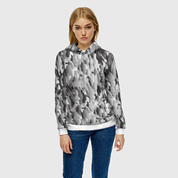 Толстовка-худи женская Монохромный камуфляж, цвет: 3D-белый — фото 2