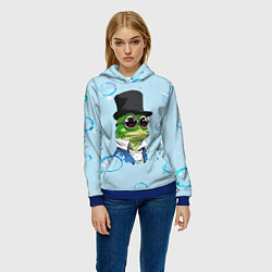 Толстовка-худи женская Pepe в шляпе, цвет: 3D-синий — фото 2