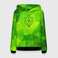 Толстовка-худи женская In Flames green poly, цвет: 3D-черный