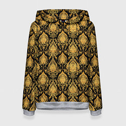 Толстовка-худи женская Тайский золотой орнамент, цвет: 3D-меланж