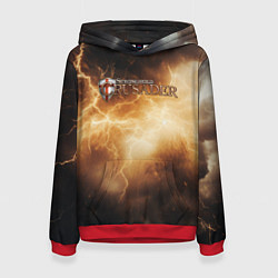 Толстовка-худи женская Stronghold сrusader лого и гром, цвет: 3D-красный