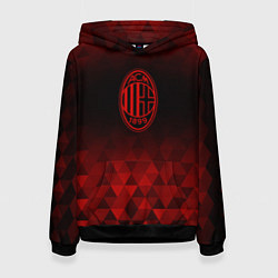 Толстовка-худи женская AC Milan red poly, цвет: 3D-черный