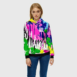 Толстовка-худи женская Colorful abstraction - aloha, цвет: 3D-черный — фото 2