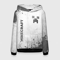 Толстовка-худи женская Minecraft - white gradient вертикально, цвет: 3D-черный