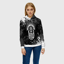 Толстовка-худи женская Kingdom come 2 - белые брызги, цвет: 3D-белый — фото 2