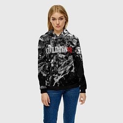 Толстовка-худи женская Civilization VII, цвет: 3D-черный — фото 2