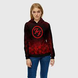 Толстовка-худи женская Foo Fighters red poly, цвет: 3D-черный — фото 2