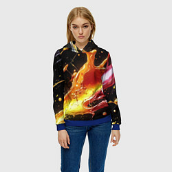 Толстовка-худи женская Динамичная краска текстура, цвет: 3D-синий — фото 2