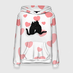 Толстовка-худи женская Любовные объятия, цвет: 3D-белый