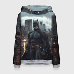 Толстовка-худи женская Бэтмен в искрах, цвет: 3D-меланж