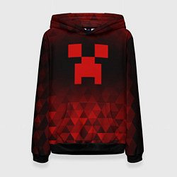 Толстовка-худи женская Minecraft red poly, цвет: 3D-черный