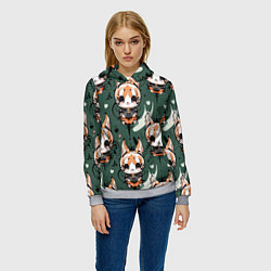 Толстовка-худи женская Анимешный лис фенек, цвет: 3D-меланж — фото 2