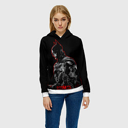 Толстовка-худи женская Бэтмен и враги в ночи, цвет: 3D-белый — фото 2