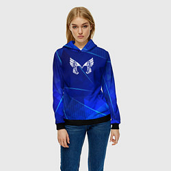 Толстовка-худи женская Placebo blue poly, цвет: 3D-черный — фото 2