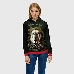 Толстовка-худи женская Все дуреют с этой охраны, цвет: 3D-красный — фото 2