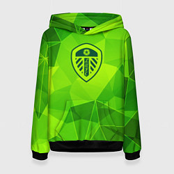 Толстовка-худи женская Leeds United green poly, цвет: 3D-черный