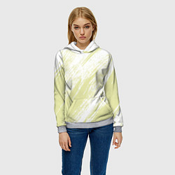 Толстовка-худи женская The color is white and yellow, цвет: 3D-меланж — фото 2