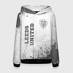 Толстовка-худи женская Leeds United - white gradient вертикально, цвет: 3D-черный