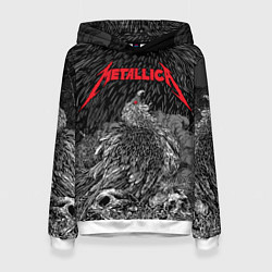 Толстовка-худи женская Metallica - scavenger on the skull, цвет: 3D-белый