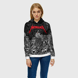 Толстовка-худи женская Metallica - scavenger on the skull, цвет: 3D-белый — фото 2