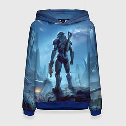 Толстовка-худи женская Mass Effect - ai art fantasy, цвет: 3D-синий