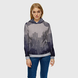 Толстовка-худи женская Вечерний дождь, цвет: 3D-меланж — фото 2