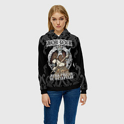 Толстовка-худи женская Мои боги меня рабом не назначали: богатырь, цвет: 3D-черный — фото 2