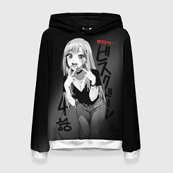 Толстовка-худи женская Эта фарфоровая кукла - влюбилась, цвет: 3D-белый