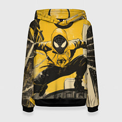 Толстовка-худи женская Черный человек-паук, цвет: 3D-черный