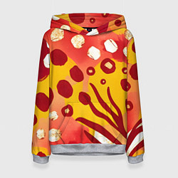 Толстовка-худи женская Африканский паттерн, цвет: 3D-меланж