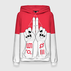 Толстовка-худи женская 30 Seconds to Mars poster, цвет: 3D-белый