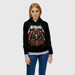 Толстовка-худи женская Metallica forever - thrash metal, цвет: 3D-меланж — фото 2